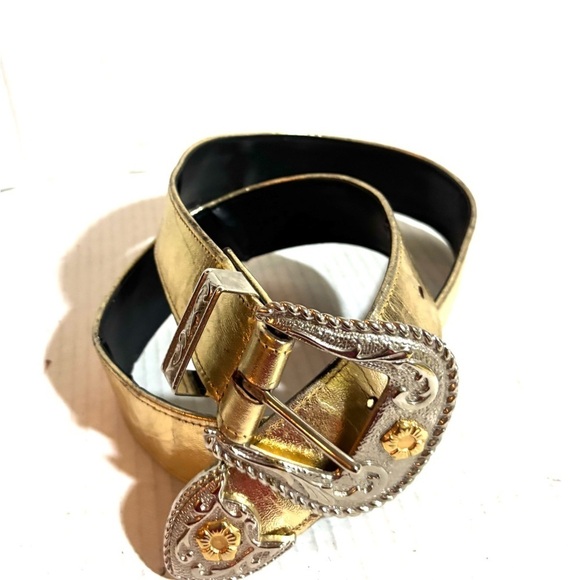 Handmade LG metallic gold and Silver Women\'s Belt main image 5
